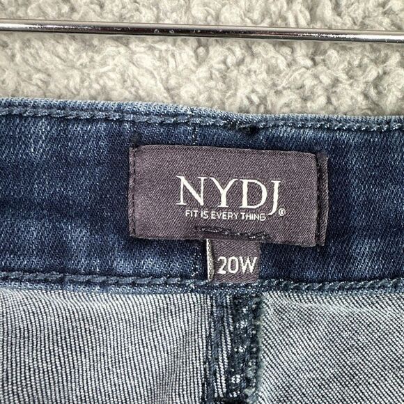 NYDJ Ami Skinny Jeans 20W Blue‎ Raw Hem Side Slit High Rise Stretch Plus - Picture 8 of 12